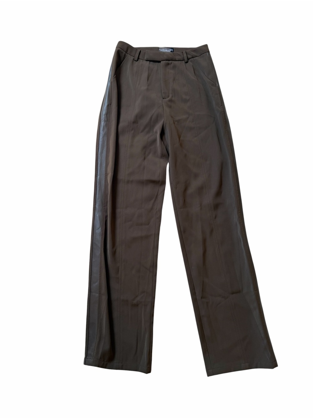Women's Brown Dress Pants with Side Stripe